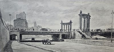 Вакидин Виктор Николаевич (1911—1991). Бородинский май. 1956. Бумага, литография, акварель. 