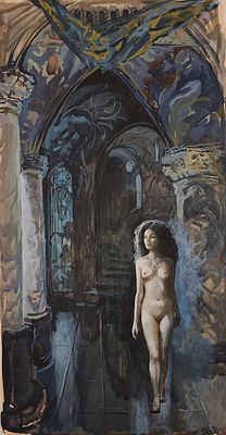 Валуева Светлана (род. 1966). Мастер и Маргарита. 1986. Бумага, гуашь. Размер изображения: 56 &times; 