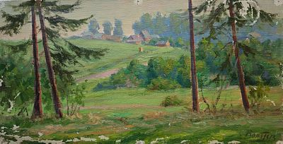 Вольтер Алексей Александрович (1889—1973). Осоргино. 1961. Холст, масло. 22 &times; 43 см. Внизу 
