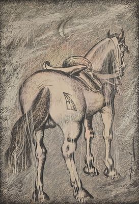 Григорьев Александр Ефимович (род. 1949). Конь. 1990-е. Бумага, гуашь. 77,5 &times; 53,5 см. Внизу 