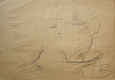 Зверев Анатолий Тимофеевич (1931—1986). Натюрморт. 1981. Бумага, карандаш. 30,5 &times; 43,8 см. 