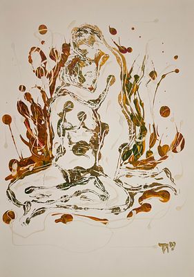 Левицкая Татьяна Евгеньевна (род. 1944). Из серии &laquo;Малые любовники&raquo;. 2009. Картон, акрил. 45 &times; 