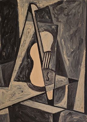 Луняк Алекс. Студия. 1989. Картон, масло. 68 &times; 50 см. Внизу справа: монограмма художника. На 