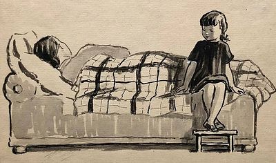 Билль Александра Феликсовна (1914—1992). Иллюстрация к авторскому сборнику стихотворений Е. А. 
