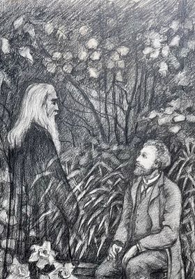 Абрамова Ольга Михайловна (род. 1948). Иллюстрация к книге &laquo;Чехов. Повести&raquo;. 1982. Бумага 