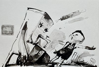Батынков Константин Александрович (род. 1959). &laquo;Мойдодыр&raquo;. 2018. Бумага, акварель, тушь, кисть. 