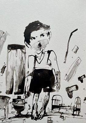 Батынков Константин Александрович (род. 1959). &laquo;Мойдодыр&raquo;. 2018. Бумага, акварель, тушь, кисть. 