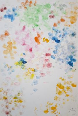 Бух Арон Фроимович (1923—2006). Абстрактная композиция. 2000-е. Бумага, акварель. 37 × 24,5 см. 