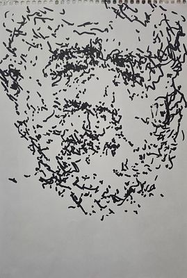 Бух Арон Фроимович (1923—2006). Автопортрет. 2000-е. Бумага, фломастер. 29,5 × 19,5 см. Арон 