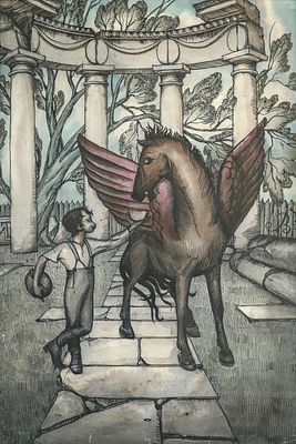 Васильковский Владимир Сергеевич (1921—2002). Пушкин-мальчик и Пегас. 1996. Бумага, акварель 