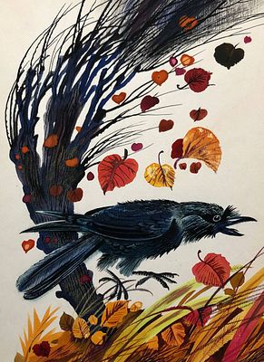 Аземша Александр Николаевич (1950—2014). «Ворона». Бумага, акварель, тушь, перо. Размер рисунка 