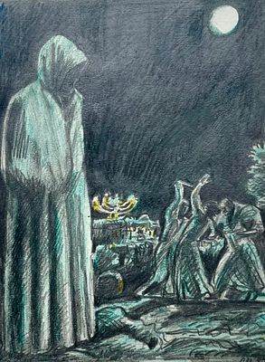 Алексеев Владимир Фёдорович (1944—2010). &laquo;Смерть Иуды&raquo;. 1987. Бумага, цветной и графитный 