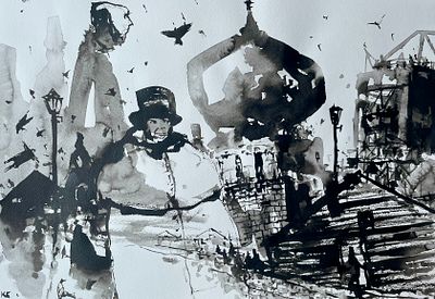 Батынков Константин Александрович (род. 1959). Иллюстрация к повести Н. Гоголя «Шинель». 2024. 