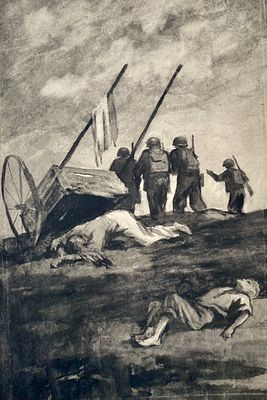 Васин Александр Андреевич (1915—1971). «Убийство». Иллюстрация к сборнику «Слово о мире» (М.: 