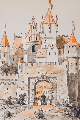 Власов Василий Адрианович (1905—1979). Иллюстрация к сказке Б. Немцовой «Валидуб» в книге 