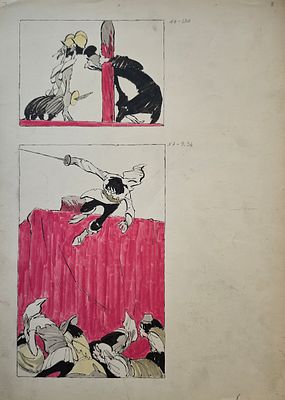 Саркисян Перч Ашотович (1922 – 1970). Кадры к мультфильму &laquo;Кузнец-колдун&raquo; (М.: Союзмультфильм 