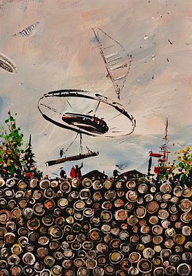 Батынков Константин Александрович (род. 1959). Сбор стволов. 2004. Бумага, акрил. 28,5 &times; 20,1 