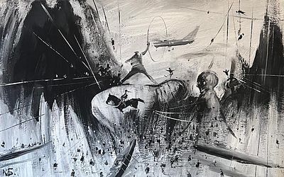 Батынков Константин Александрович (род. 1959). Цирк № 1. 2008. Холст, акрил. 50 &times; 80 см. Внизу 