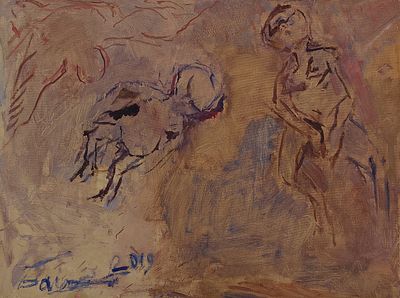 Башлыков Владимир Иванович (род. 1943). Сновидение. 2019. Холст, масло. 60 &times; 80 см. Внизу 