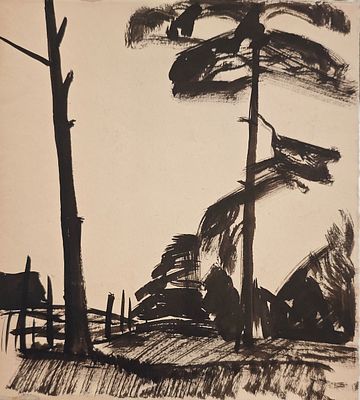 Андронов Николай Иванович (1929—1998). Минск. 1960. Бумага, тушь, 20,4&times;18,1 см. Из собрания &laquo;ОК&raquo;. 