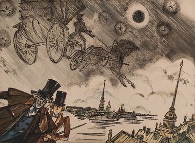 Курчевский Вадим Владимирович (1928 – 1997). Иллюстрация к мультфильму &laquo;Солдатский кафтан&raquo; 