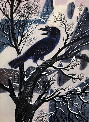 Аземша Александр Николаевич (1950—2014). Ворона. Бумага, акварель, тушь, перо, белила. Размер 
