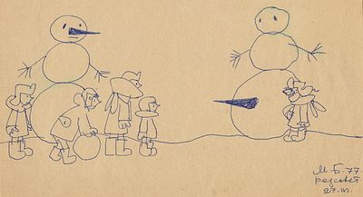 Беломлинский Михаил Самуилович (1934—2020). Редсовет. 1977. Бумага, шариковая ручка. Размер 