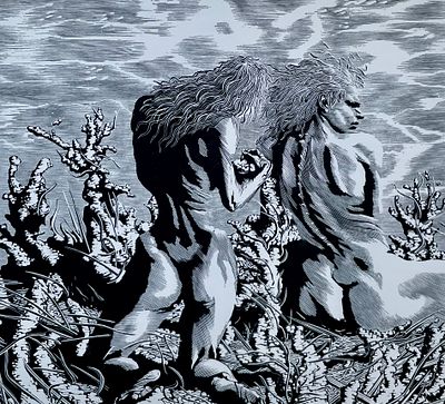 Верхоланцев Михаил Михайлович (р. 1937). Приношение. Бумага, ксилография. Размер оттиска: 16&times;18 