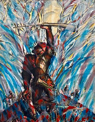 Дзиов Батраз Гибцоевич (1942—2013). Иллюстрация к произведению У. Шанаева &laquo;Чермен&raquo;. 1984 г. 