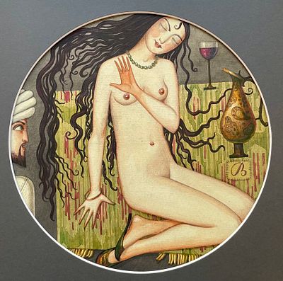 Васильковский Владимир Сергеевич (1921—2002). Белая невольница. Иллюстрация к книге Омара 