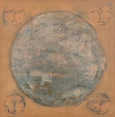 Батынков Константин Александрович (род. 1959). Полёт над Землёй. № 2. 1994. Бумага, акрил. 47 &times; 