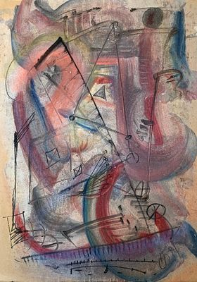 Бордачёв Сергей Михайлович (род. 1948). Композиция. 1981. Бумага, смешанная техника. 58,5 &times; 41 