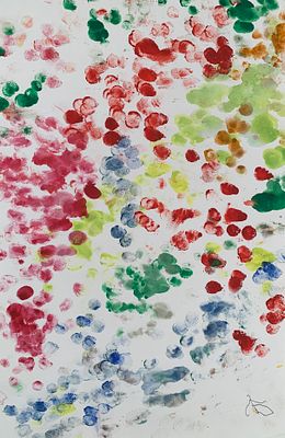 Бух Арон Фроимович (1923—2006). Абстрактная композиция. 2000-е. Бумага, акварель. 37 &times; 24,5 см. 