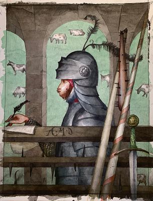 Васильковский Владимир Сергеевич (1921—2002). Рыцарь бедный. Сцены из рыцарских времён.
1999. 