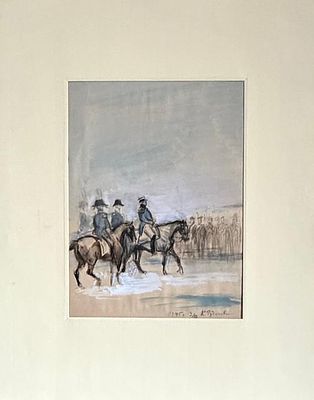 Рудаков Константин Иванович (1891—1949). Жанровая сцена. 1945. Бумага, акварель, белила 