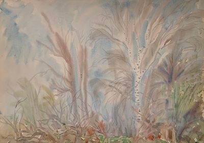 Свешников Борис Петрович (1927—1998). Пейзаж. 1974. Бумага, акварель. 51 &times; 73 см. На обороте: 