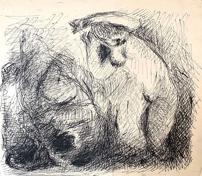 Слепышев Анатолий Степанович (1932—2016). Антропоморфный вихрь. 1970-е. Бумага, чёрная 