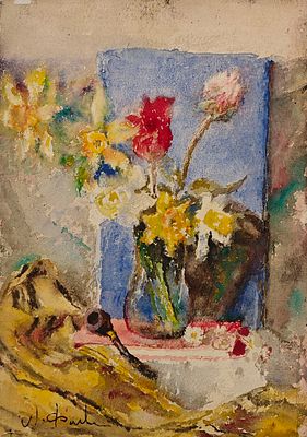 Фонвизин Артур Владимирович (1882—1973). Букет нарциссов. Наездница. 1950-е. Двусторонняя 