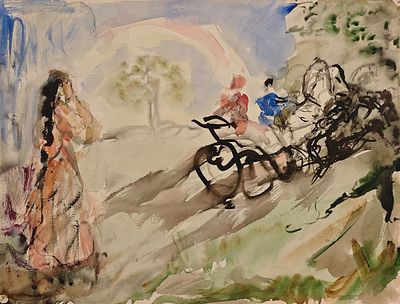 Фонвизин Артур Владимирович (1882—1973). Расставание. Из серии &laquo;Романсы&raquo;. Конец 1950-х. Бумага 