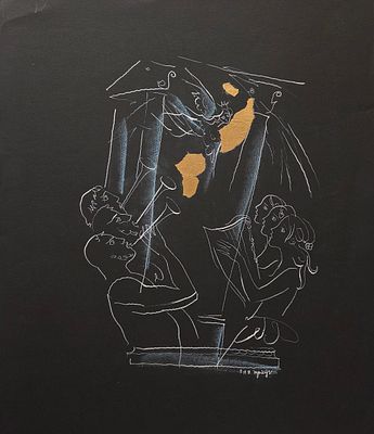 Траугот Г. А. В. &laquo;Музыканты. Песнь Песней Царя Соломона&raquo;. 2014. Бумага, пастель, белила 