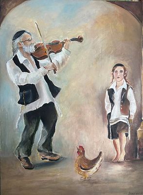 Варламова Людмила Васильевна (род. 1951). Скрипач. 2025. Холст, акрил. 65 &times; 50 см. В правом 
