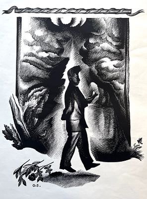 Васильев Олег Владимирович (1931—2013). Портрет Грини Ратгауза. 1963. Бумага, линогравюра. 