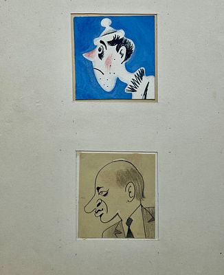 Беломлинский Михаил Самуилович (1934—2020). Шарж на актеров Юрия Никулина и Евгения 