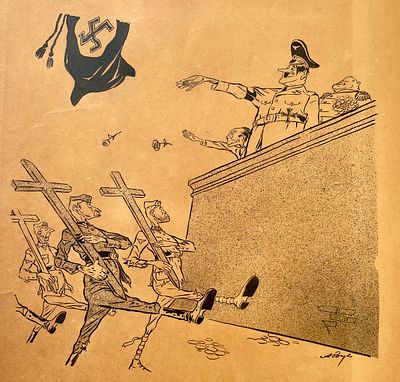 Васин Александр Андреевич (1915—1971). Иллюстрация к стихотворению &laquo;Крестоносцы&raquo;, 1942. Бумага 