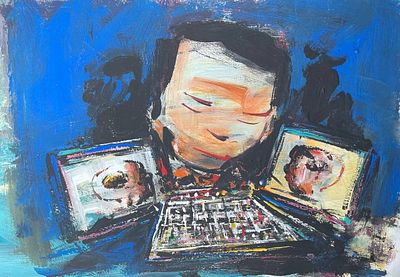 Батынков Константин Александрович (род. 1959). &laquo;Без названия&raquo;. Винил, акрил, белила. Размер 