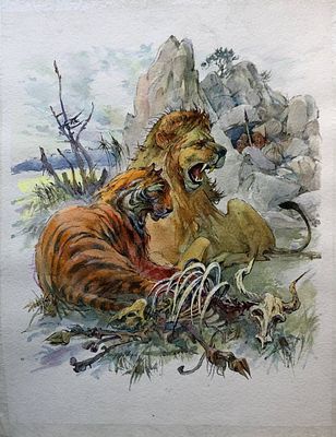 Богачёв Юрий Николаевич. Иллюстрация к роману Ж. А. Рони-старшего &laquo;Борьба за огонь&raquo;. 2016. 