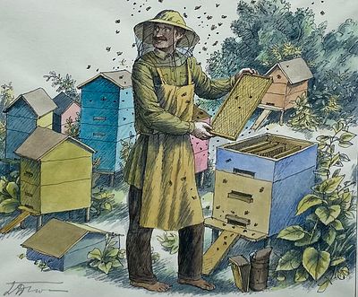 Диодоров Борис Аркадьевич (род. 1934). Иллюстрация из книги стихов Н. Кончаловской &laquo;Дело в 