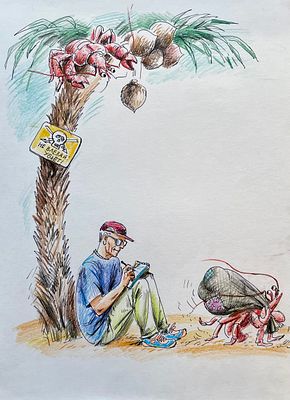 Граблевская Ольга Венедиктовна (род. 1965). Вариант иллюстрации к повести С. Сахарнова 