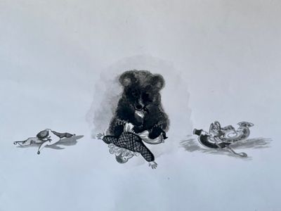 Пиир Мария Михайловна (род. 1976). Медвеженок и Мяка. Оригинал иллюстрации к повести Е. 