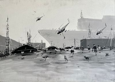 Батынков Константин Александрович (род. 1959). Розлив. 2007. Холст, акрил. 50 &times; 70 см. В правом 